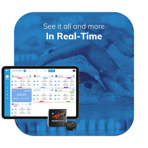 Live swimming data graphic